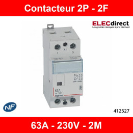 Legrand - Contacteur bobine 230V - 2P - 250V 63A - 2F - 2M - 412527