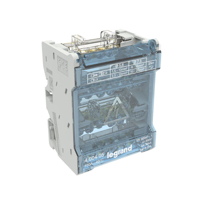 LEGRAND - Répartiteur modulaire à barreaux étagés tétrapolaire - 100A - 6 départs - 4 modules - Réf : 400405