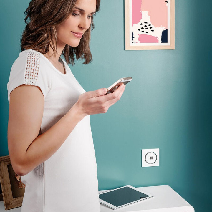 Legrand - Dooxie - Double chargeur USB Type-A - 2,4A - Finition Blanc - Réf : 600343