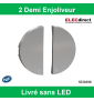 Schneider - 2 demi enjoliveur Odace - Aluminium - livré sans LED - Réf : S530298