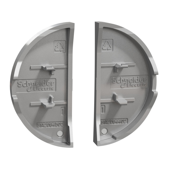 Schneider - 2 demi enjoliveur Odace - Aluminium - livré sans LED - Réf : S530298