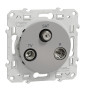Schneider - Prise TV/FM/SAT Odace - Aluminium - Réf : S530461