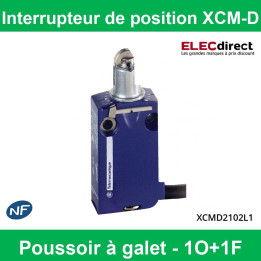 Schneider - Interrupteur de position XCM-D - Poussoir à galet - 1O+1F - Câble 1 mètres - Réf : XCMD2102L1