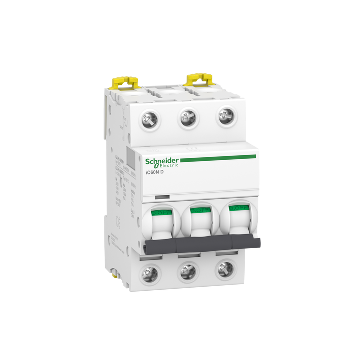Schneider - Acti9 - iC60N - Disjoncteur - 3P - 20A - 6kA - courbe D - Réf : A9F75320