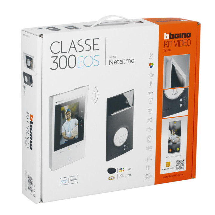 Bticino - Kit portier connecté Classe 300EOS avec Netatmo écran de 5 pouces - Réf : BT363916