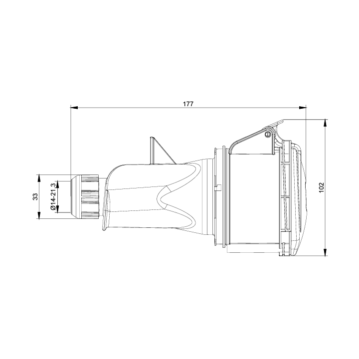 Digital - Fiche femelle 3P+N+T 32A - 380V - IP44 - 51418 - (03206)