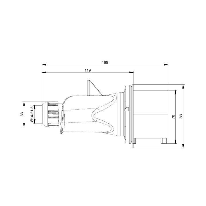 Digital - Fiche mâle 3P+N+T 32A - 380V - IP44 - 51318 - (03106)