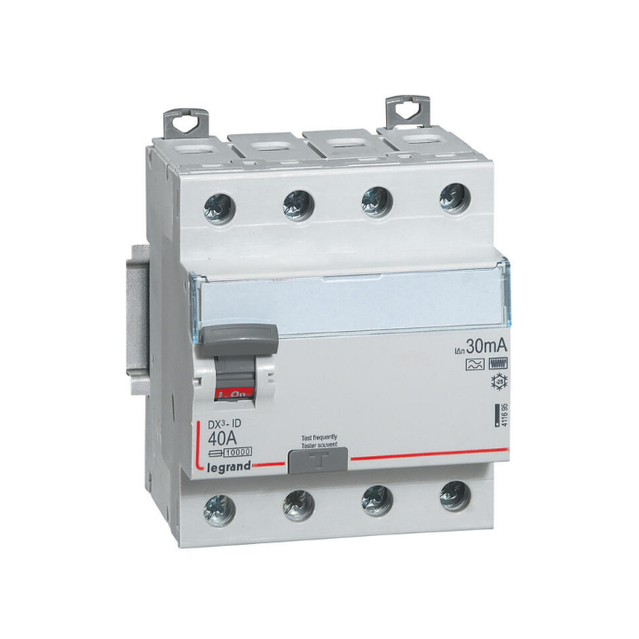 Legrand - Inter diff DX3 - ID 4P 40A - 30mA - F - Réf : 411695