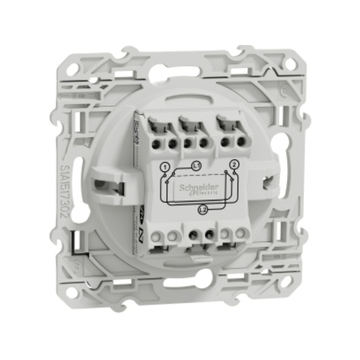 Schneider - Odace - Permutateur - 10A - Blanc - Réf : S520205