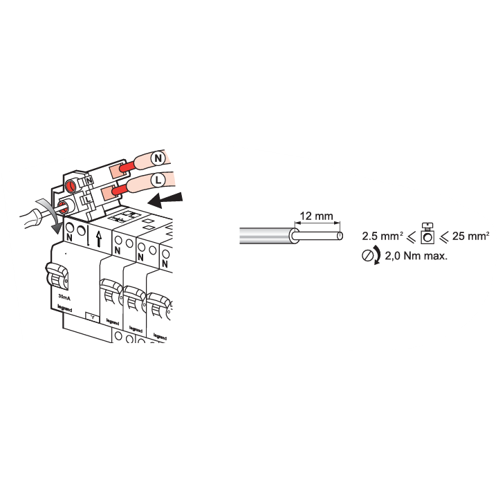 Legrand - Borne de connexion pour ID63A 2M - Réf : 405209