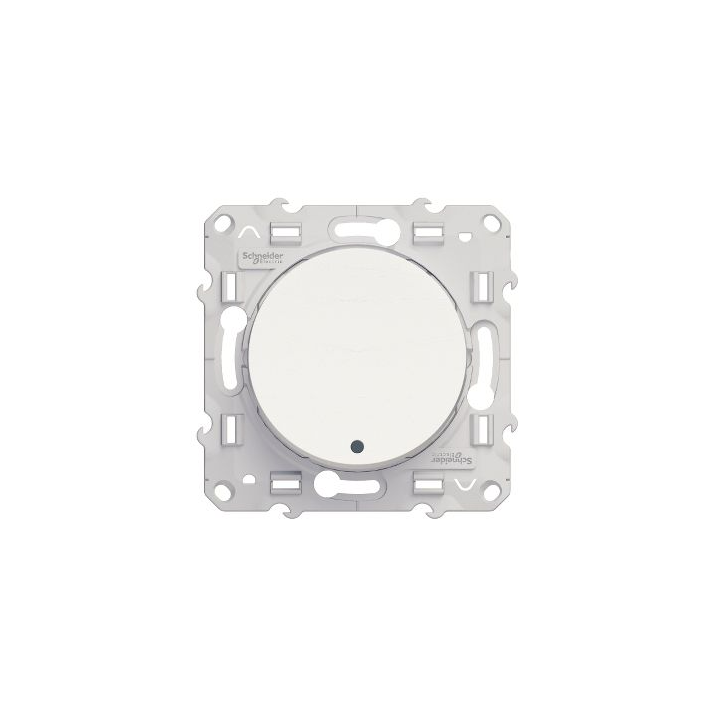 Schneider - Odace - Bouton poussoir - blanc - lumineux LED bleu - 10A - 250V - Réf : S520276