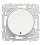 Schneider - Odace - Bouton poussoir - blanc - lumineux LED bleu - 10A - 250V - Réf : S520276