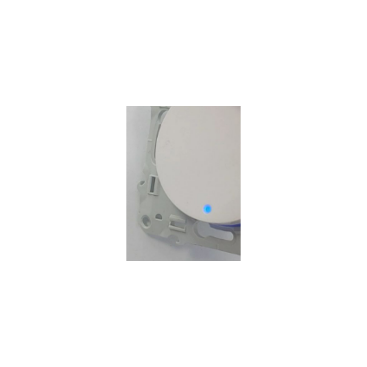 Schneider - Odace - Bouton poussoir - blanc - lumineux LED bleu - 10A - 250V - Réf : S520276