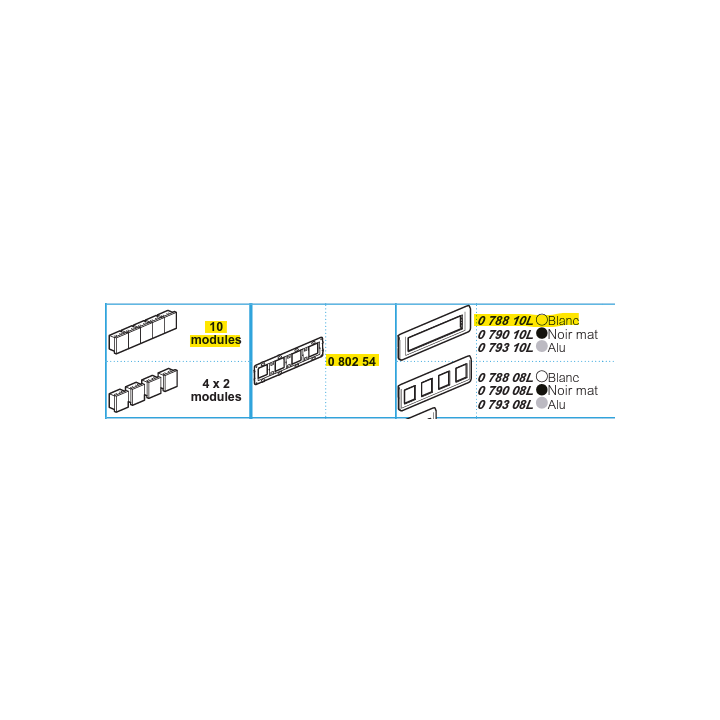 Legrand - Plaque de finition horizontale Mosaic pour 10 modules blanc Réf : 078810L