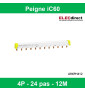 Schneider - Acti9 iC60, peigne à dents, 4 pôles, 100A, 12 modules de 18mm - A9XPH412