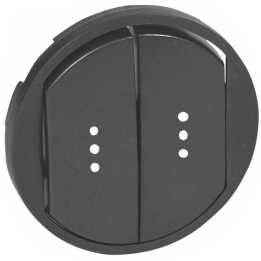 Legrand  - Enjoliveur Double Commande a voyant Céliane - Graphite - 067904
