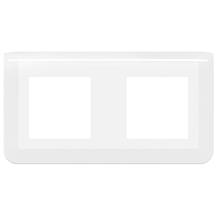 Legrand Mosaic - Plaque 2 x 2 modules - 2 postes (4M) - horizontal EU - Réf : 277804L