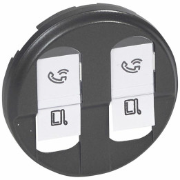 Legrand - Enjoliveur Céliane pour prise double RJ45 - Finition Graphite - Réf : 067952