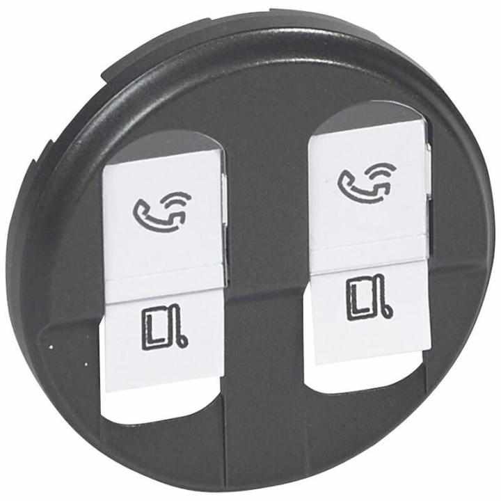 Legrand - Enjoliveur Céliane pour prise double RJ45 - Finition Graphite - Réf : 067952