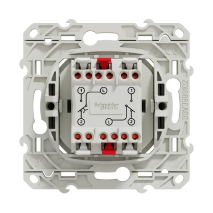 Schneider - Odace - Va-et-vient + poussoir - ANTHRACITE - 10A - 250V - Réf : S540285