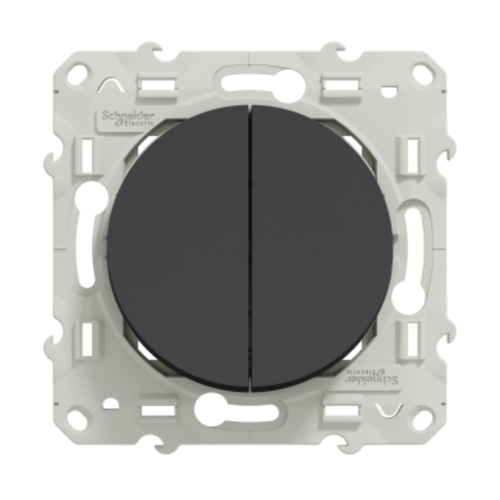 Schneider - Odace - Va-et-vient + poussoir - ANTHRACITE - 10A - 250V - Réf : S540285