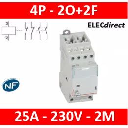 Legrand - Contacteur bobine 240V 4P-400V~ 25A- 2O+2F - 412533