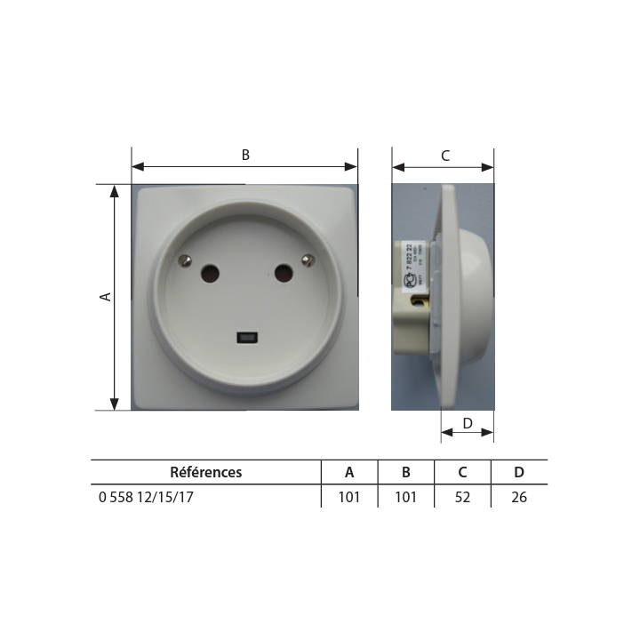 Legrand - Socle 32A - Plast - 2P+T - à VIS - éclips - 055812
