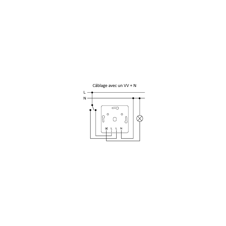 Schneider - Variateur de lumière universel Odace - 2/3 fils - Blanc - Réf : S520519