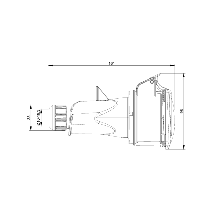 Digital - Fiche femelle 3P+N+T 16A -380V - IP44 - 51416 (03203)