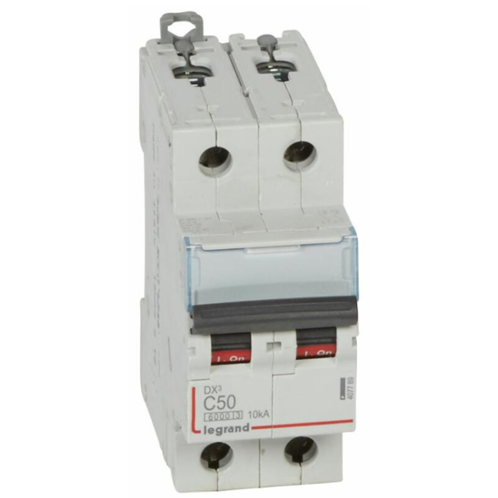 Legrand - Disjoncteur bipolaire DX3 50A - 10kA - courbe C - 407789