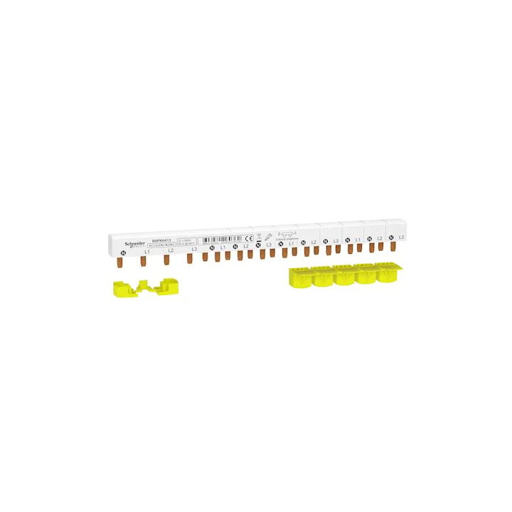 Schneider - Resi9 xp peigne monobloc - 3p+n - 63a - 13 modules - cache dents 5m - R9PXH413