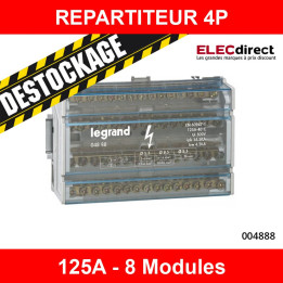 Legrand - Répartiteur Tetra- 15 connexions - 8 modules - 125A - 004888