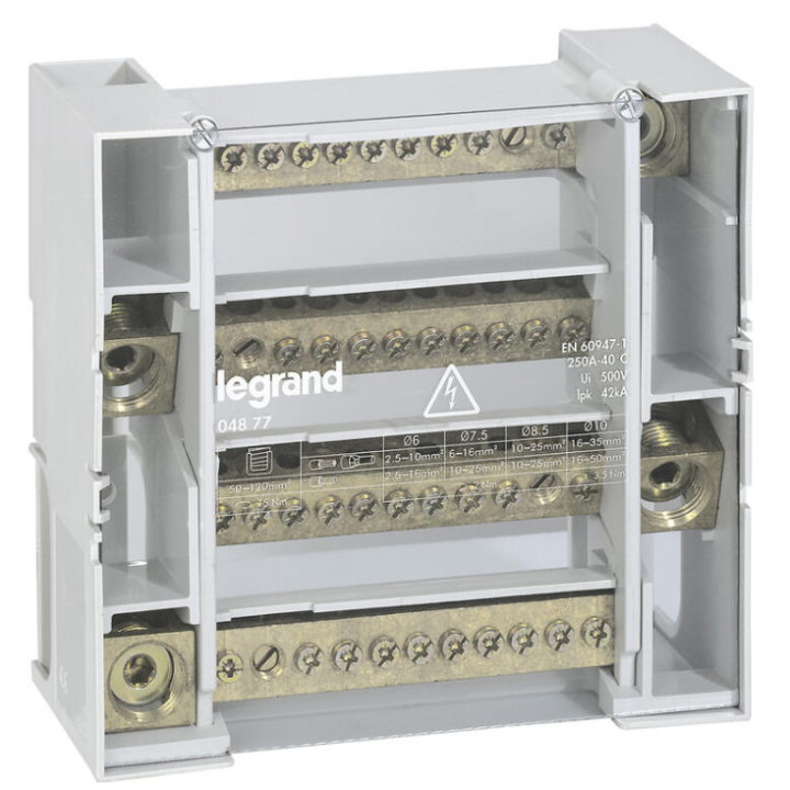 Legrand - Répartiteur 12 connexions tétra - 9 modules - 250A - Réf : 004877