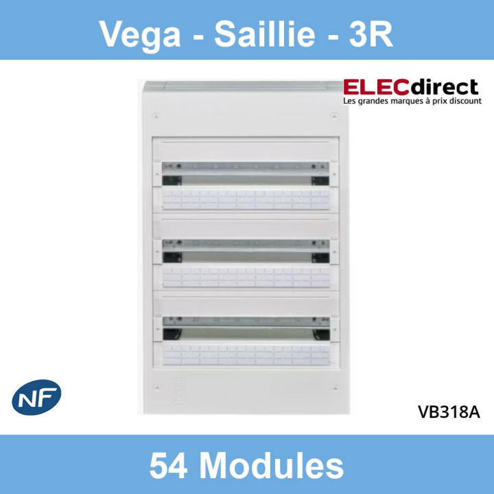 Hager - Coffret Vega largeur 18 modules hauteur 3 rangées - VB318A