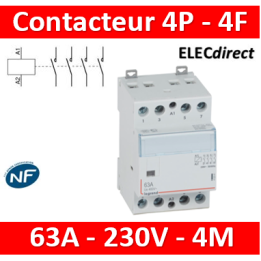 Legrand - Contacteur de puissance 4P bobine 230V - 63A - 4F - 3M - 412541
