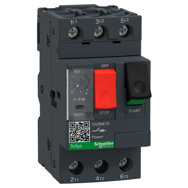 Schneider - Disjoncteur moteur 4A-6,3A - GV2ME10