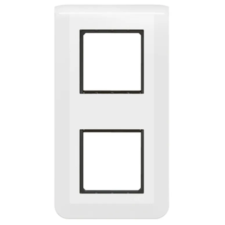 Legrand Mosaic - Plaque 2 x 2 modules + support - 2 postes - vertical - 277822L+080252