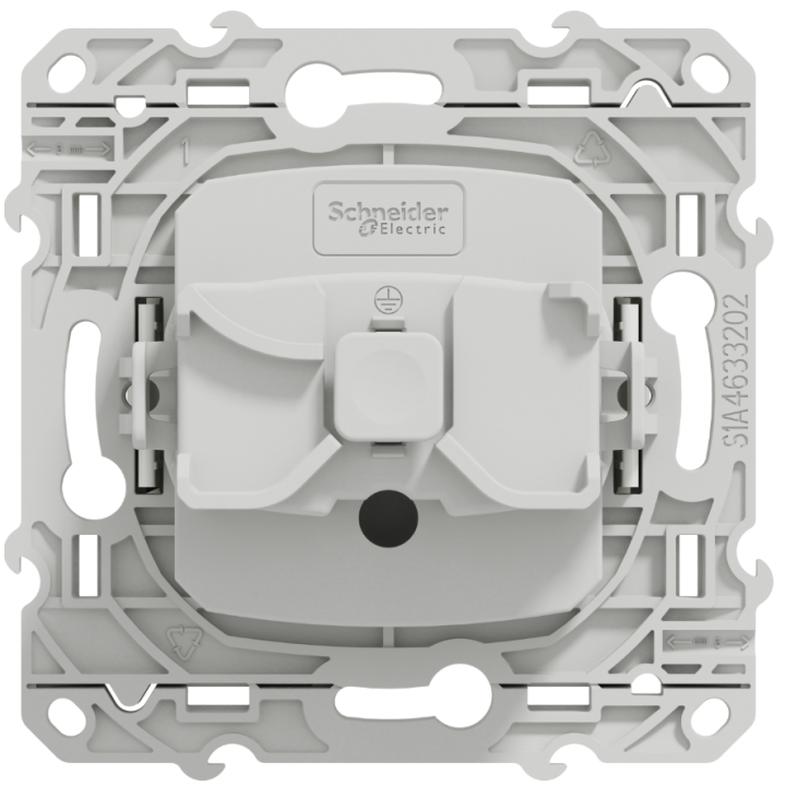 Schneider - Odace - Prise de courant Rénovation - Blanc - 2P+T - 16A - 250V - Réf : S520049