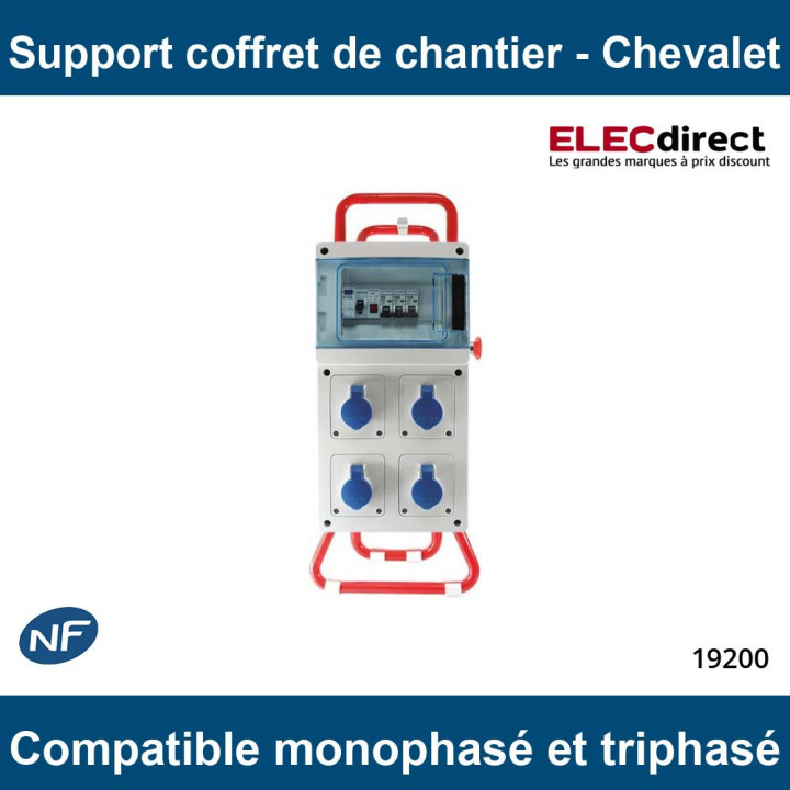Eur'Ohm - Support de coffret de chantier - Type chevalet pliable - Réf : 19205