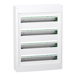 Schneider - Coffret saillie PrismaSeT S - PVC & métal - 4 rangées - 24 modules - Réf : LVSXT424