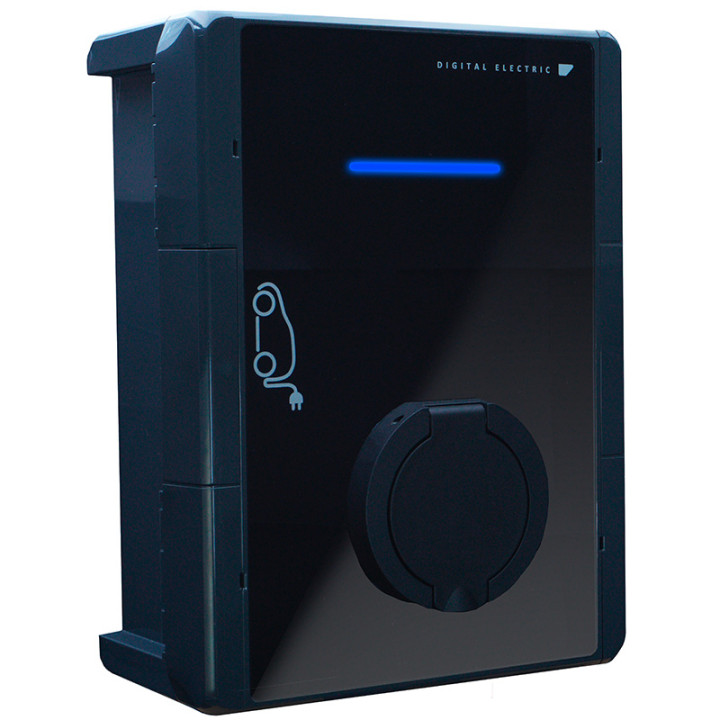 Digital Electric - Borne de recharge véhicule électrique + Prise - Triphasé - 400v - 3Ph+N 11kW / 16A - Réf. : 15132