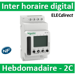 Schneider - Interrupteur horaire digital IHP'Clic hebdomadaire avec réserve de marche - 2 canaux - CCT15443