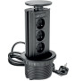 GTV Lighting - Multiprise encastrable fiØ100 mm - 3 x 2P+T - Noir - Réf : AE-BPW3GU-20