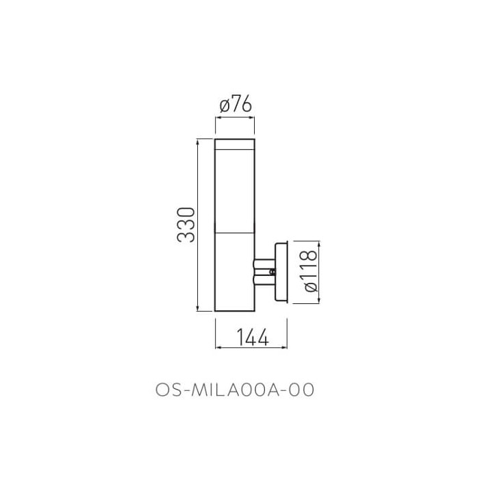 GTV Lighting - Luminaire de jardin MILAN-A - E27 - IP54 - Aluminium - Réf : OS-MILA00A-00