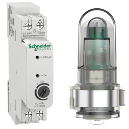 Schneider - Acti9 IC 100 - interrupteur crépusculaire - 2..100 lux - avec cellule murale - Réf : CCT15482