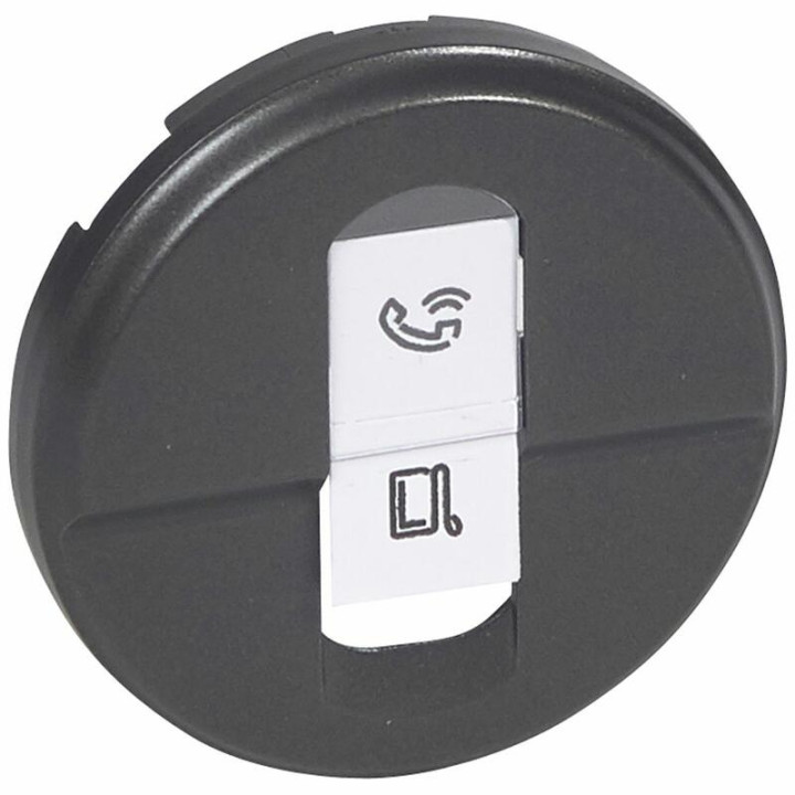 Legrand - Céliane - Enjoliveur RJ45 pour réseau mixte et basic - Graphite - Réf : 067951