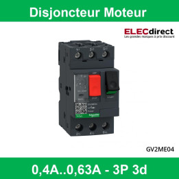 Schneider - Disjoncteur moteur 0,40A-0,63A - GV2ME04