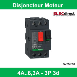 Schneider - Disjoncteur moteur 4A-6,3A - GV2ME10