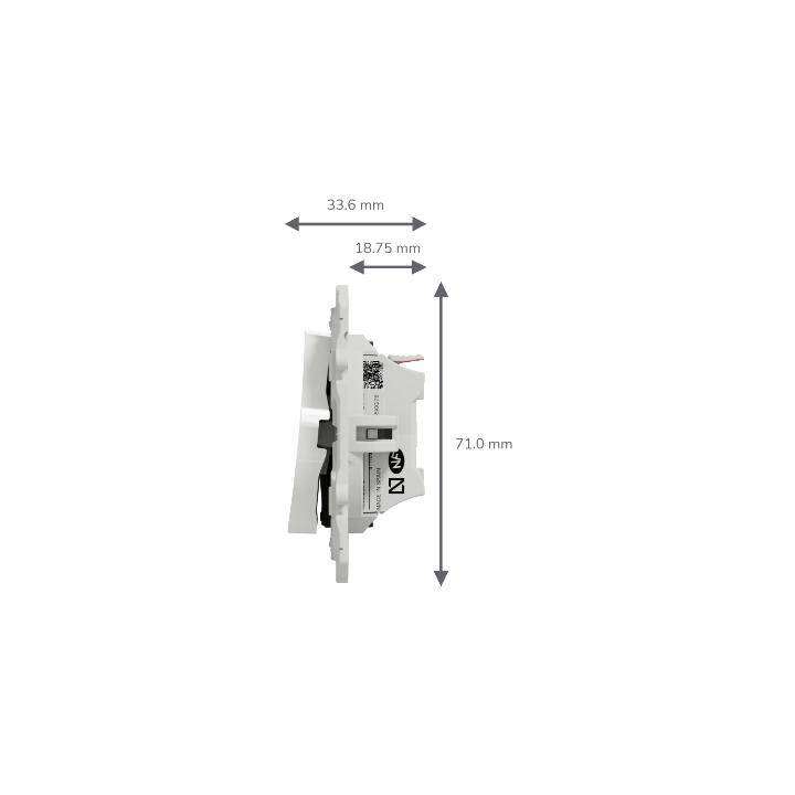 Schneider - Odace - Bouton poussoir - blanc - lumineux LED bleu - 10A - 250V - Réf : S520276