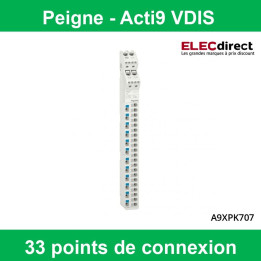 Schneider - Acti9 Vdis - Répartiteur vertical - 125A 250/440V - 33 points de connexion - Réf : A9XPK707